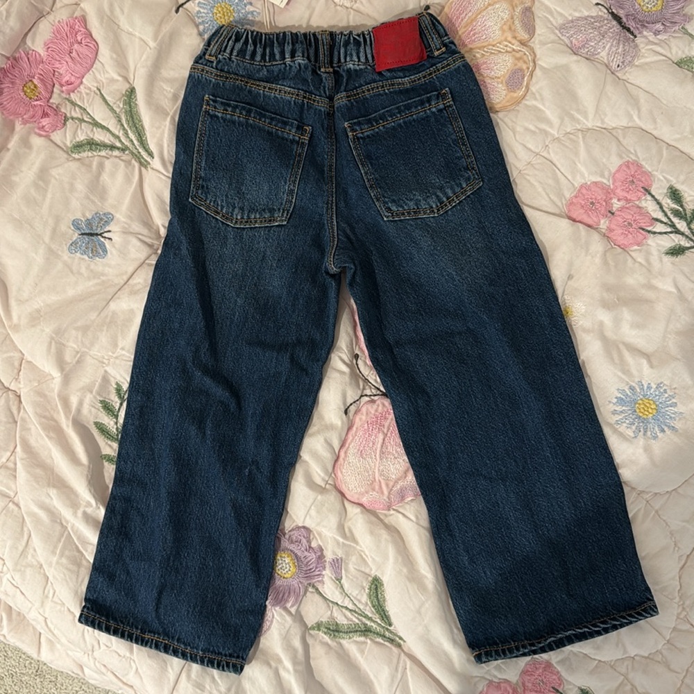 Hello Kitty Embroidered Dark Blue Denim Kids Jeans - Picture 3 of 4